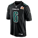 Zennovawear Men's Philadelphia Eagles DeVonta Smith Carbon Black Super Bowl LIX Fashion Game Player Jersey