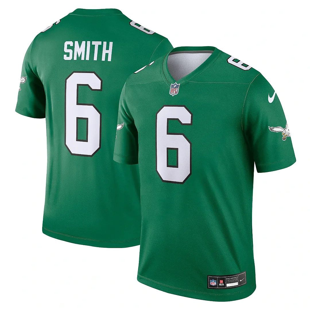 Zennovawear Men's Philadelphia Eagles DeVonta Smith Kelly Green Alternate Legend Player Performance Top
