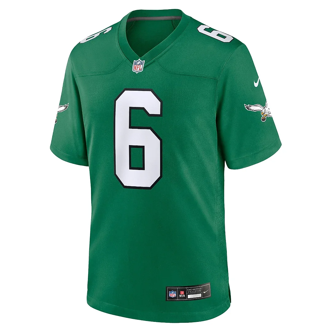 Zennovawear Men's Philadelphia Eagles DeVonta Smith Kelly Green Alternate Game Player Jersey