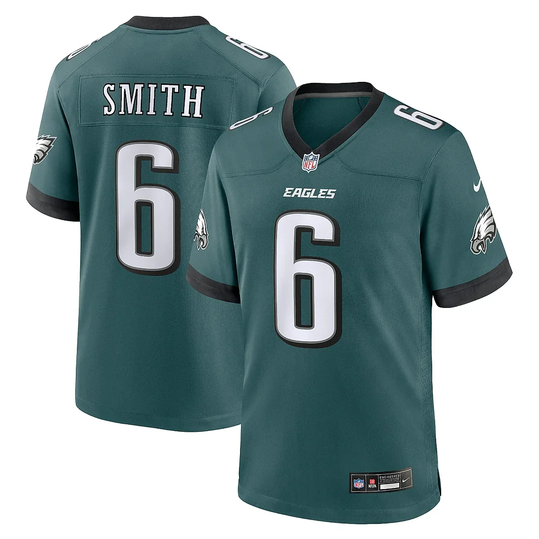 Zennovawear Men's Philadelphia Eagles DeVonta Smith Midnight Green Team Game Jersey