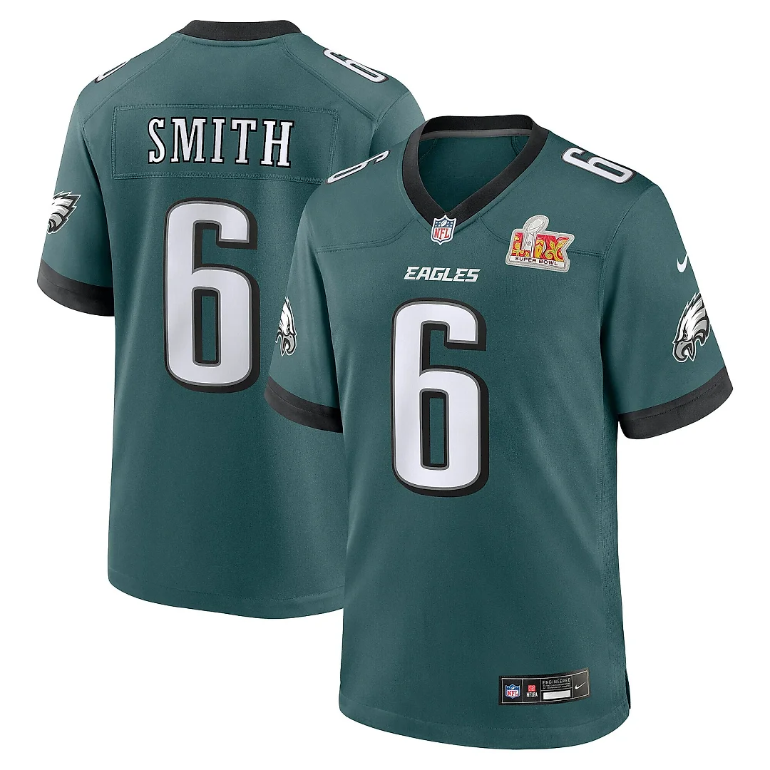 Zennovawear Men's Philadelphia Eagles DeVonta Smith Midnight Green Super Bowl LIX Game Player Jersey