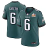Zennovawear Men's Philadelphia Eagles DeVonta Smith Midnight Green Super Bowl LIX Game Player Jersey