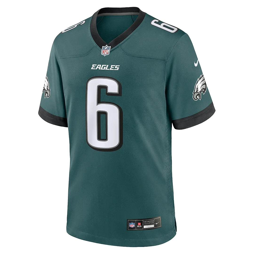 Zennovawear Men's Philadelphia Eagles DeVonta Smith Midnight Green Team Game Jersey