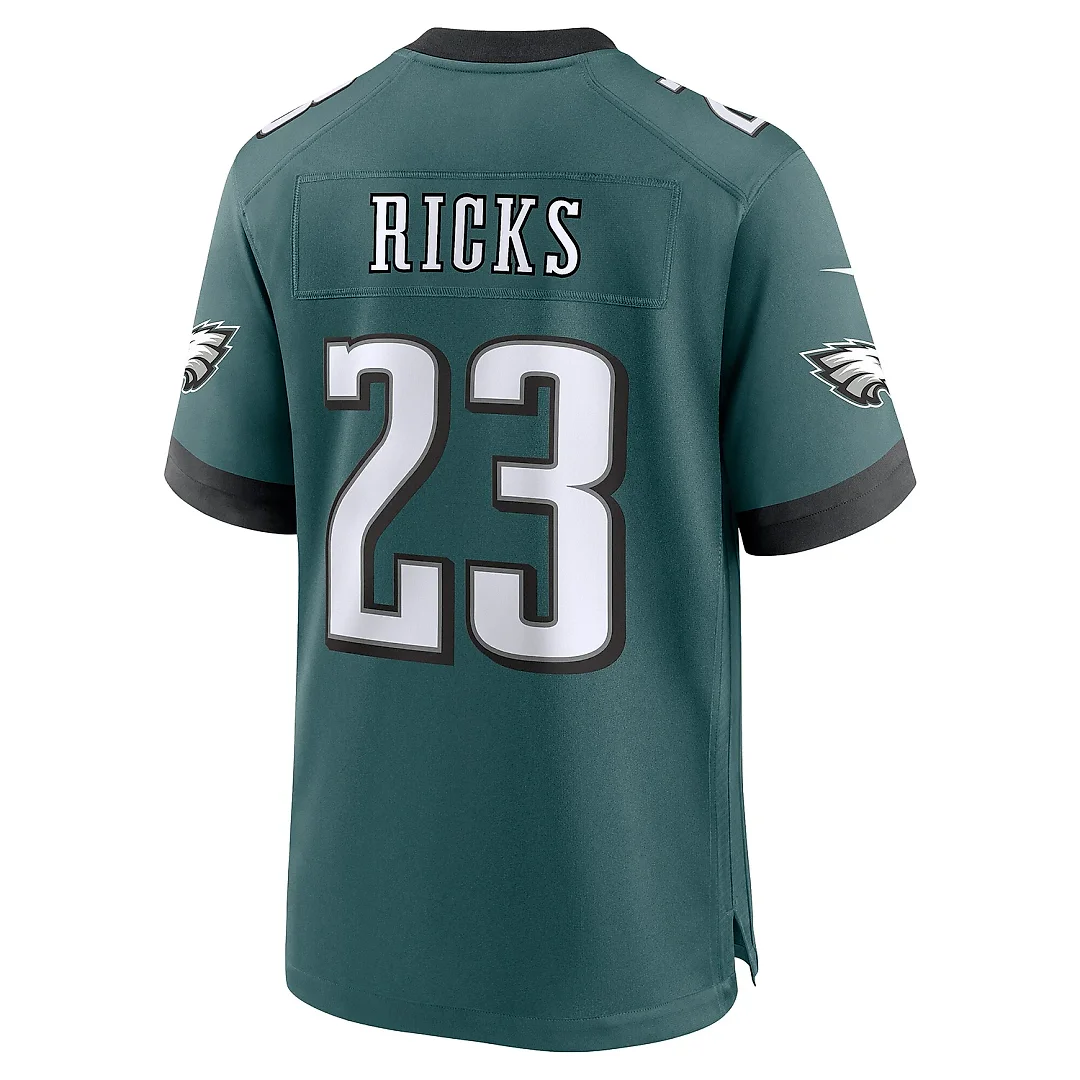 Zennovawear Men's Philadelphia Eagles Eli Ricks Midnight Green Team Game Jersey