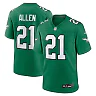 Zennovawear Men's Philadelphia Eagles Eric Allen Kelly Green Alternate Game Jersey