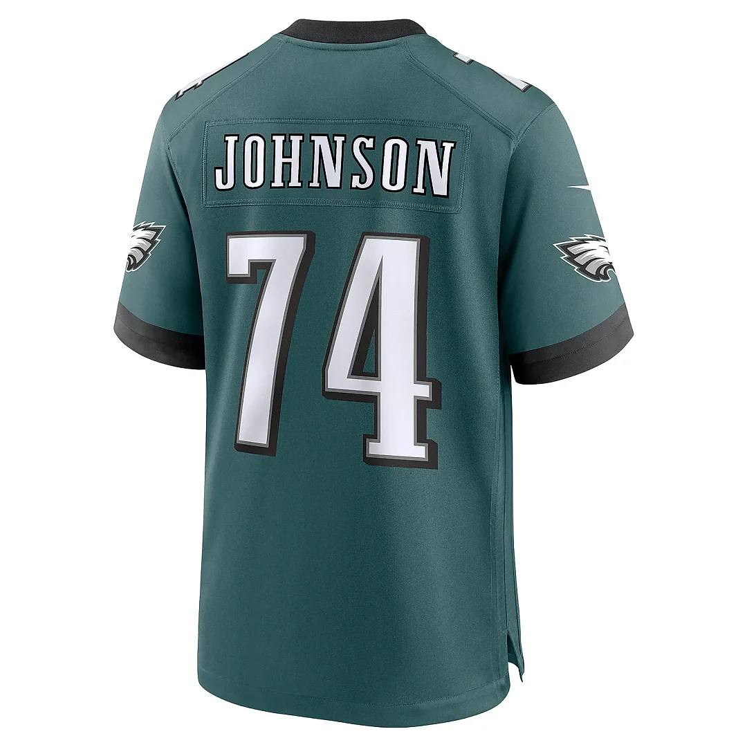 Zennovawear Men's Philadelphia Eagles Fred Johnson Midnight Green Team Game Jersey