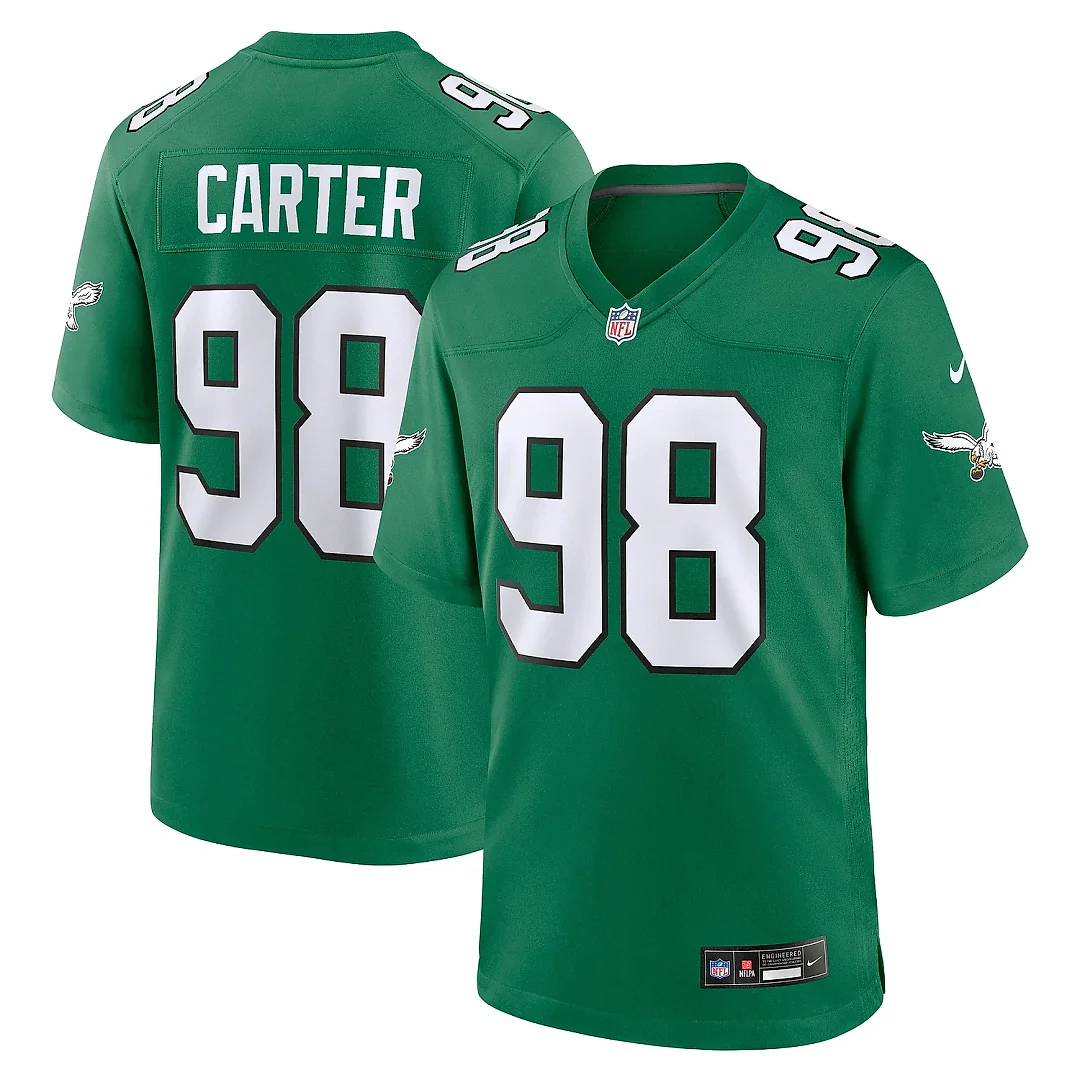 Zennovawear Men's Philadelphia Eagles Jalen Carter Kelly Green Alternate Game Jersey