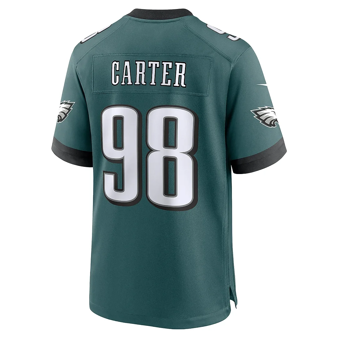 Zennovawear Men's Philadelphia Eagles Jalen Carter Midnight Green Team Game Jersey