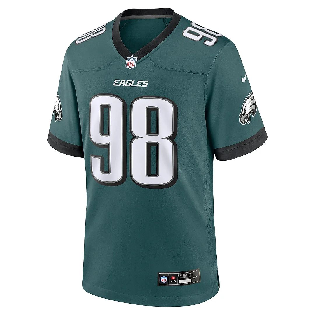 Zennovawear Men's Philadelphia Eagles Jalen Carter Midnight Green Team Game Jersey