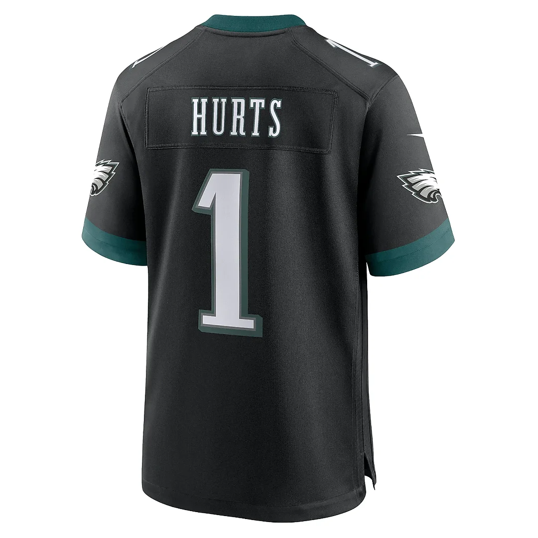 Zennovawear Men's Philadelphia Eagles Jalen Hurts Black Alternate Game Jersey