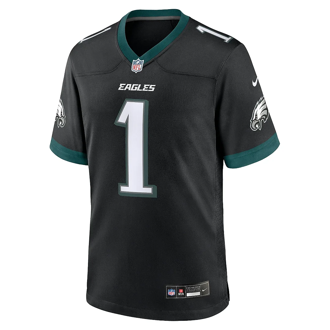 Zennovawear Men's Philadelphia Eagles Jalen Hurts Black Alternate Game Jersey