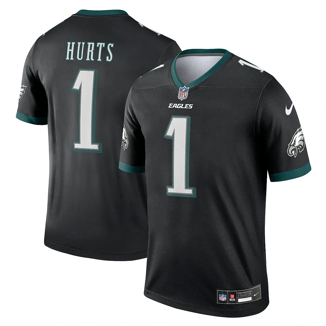 Zennovawear Men's Philadelphia Eagles Jalen Hurts Black Alternate Legend Player Performance Top