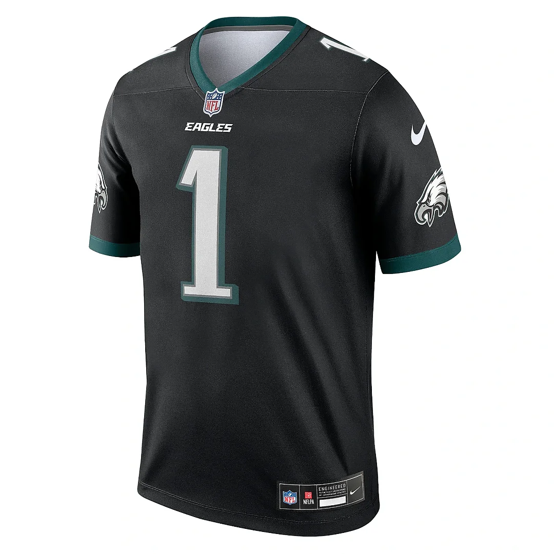 Zennovawear Men's Philadelphia Eagles Jalen Hurts Black Alternate Legend Player Performance Top