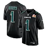 Zennovawear Men's Philadelphia Eagles Jalen Hurts Carbon Black Super Bowl LIX Fashion Game Player Jersey