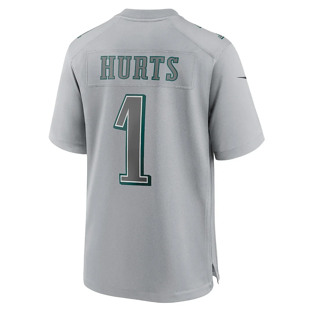 Zennovawear Men's Philadelphia Eagles Jalen Hurts Gray Super Bowl LVII Patch Atmosphere Fashion Game Jersey