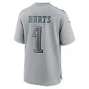 Zennovawear Men's Philadelphia Eagles Jalen Hurts Gray Super Bowl LVII Patch Atmosphere Fashion Game Jersey