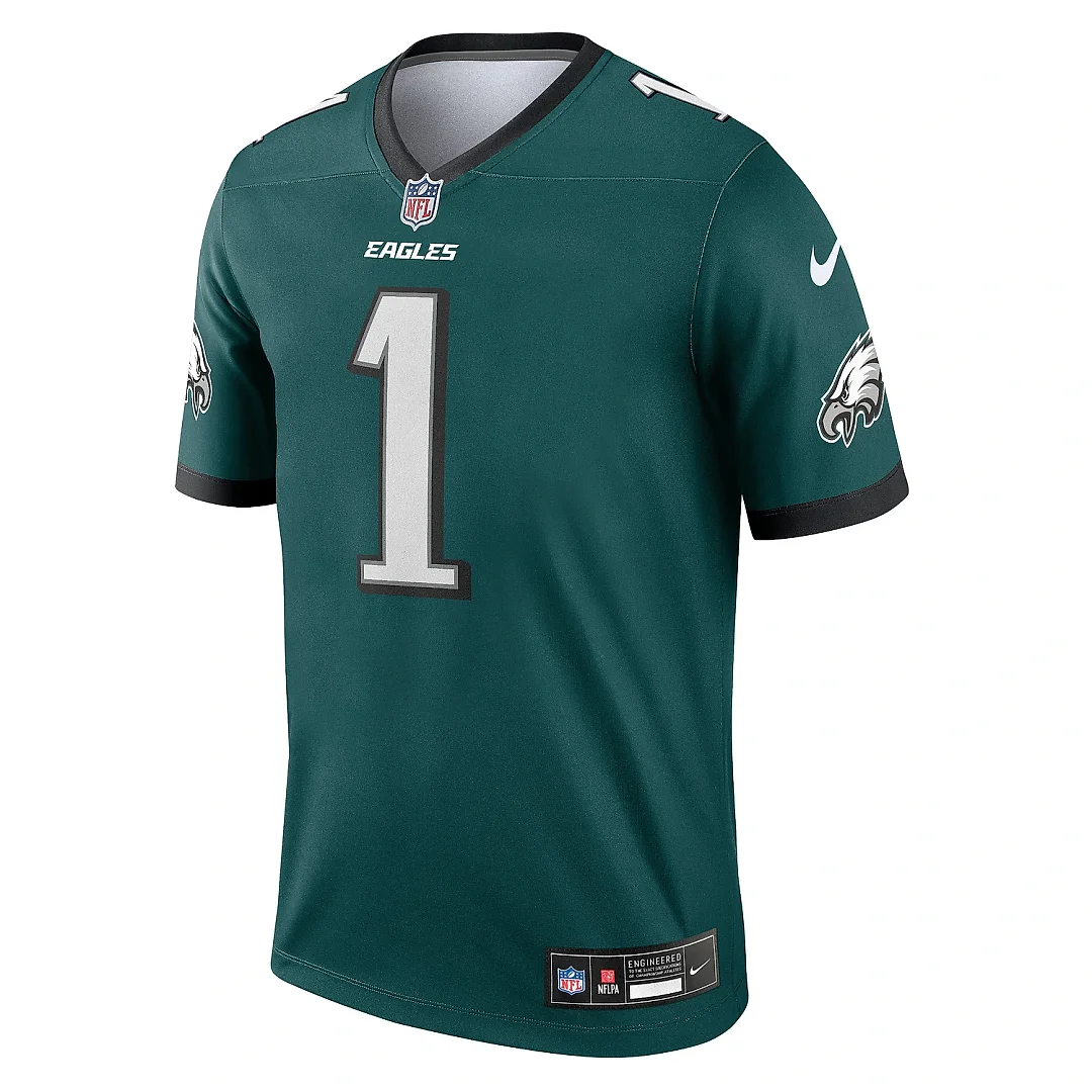Zennovawear Men's Philadelphia Eagles Jalen Hurts Green Team Legend Player Performance Top