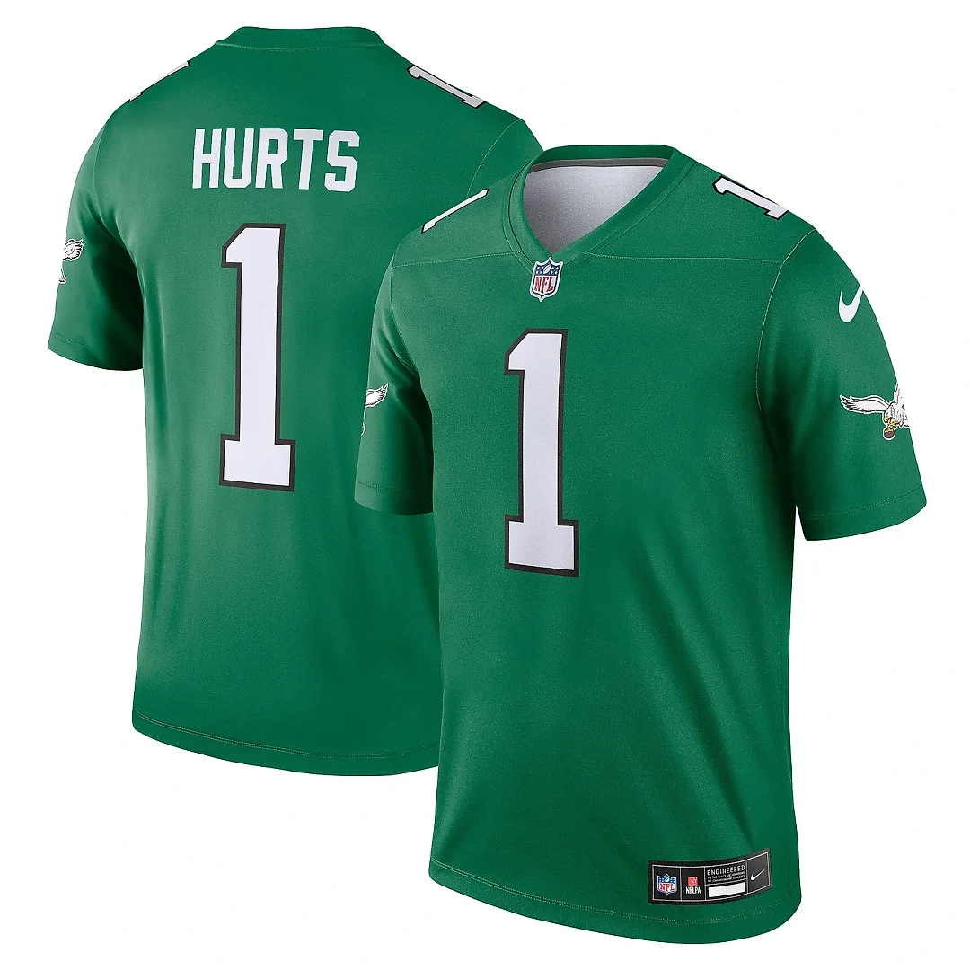 Zennovawear Men's Philadelphia Eagles Jalen Hurts Kelly Green Alternate Legend Player Performance Top