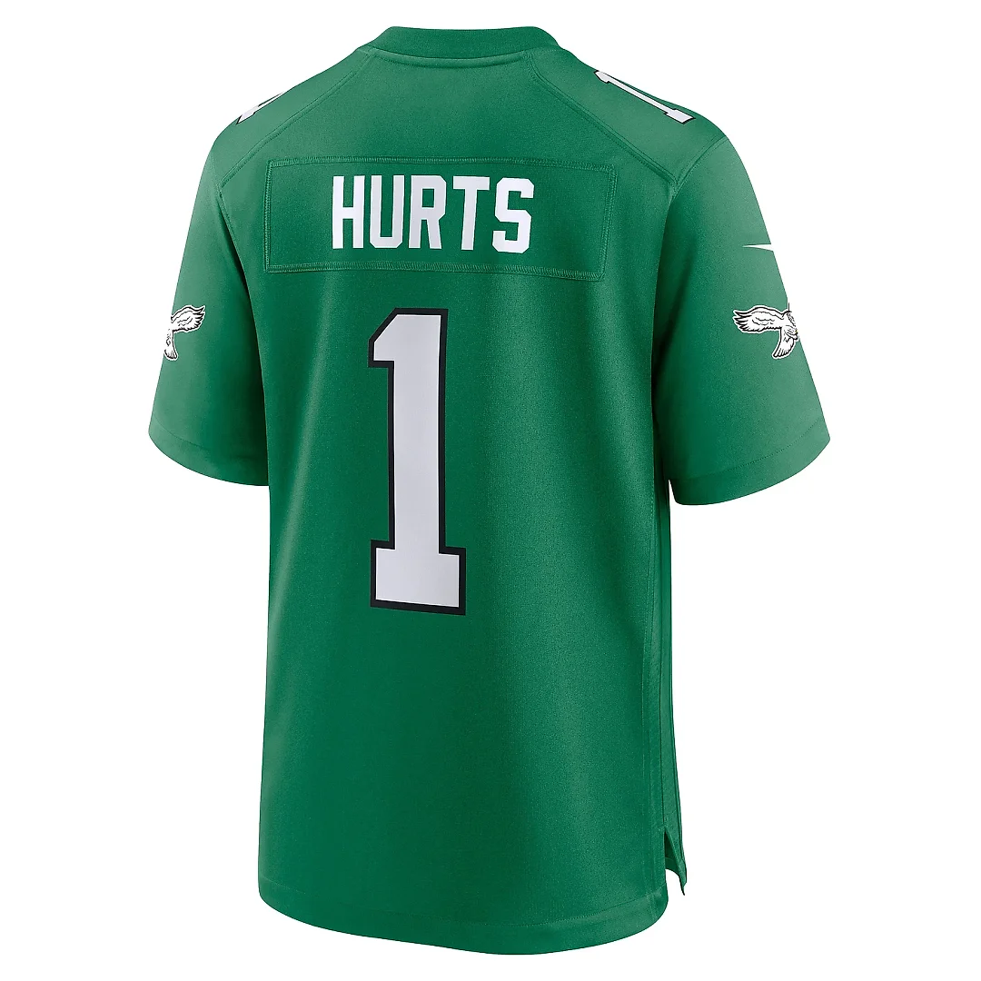 Zennovawear Men's Philadelphia Eagles Jalen Hurts Kelly Green Super Bowl LIX 2nd Alternate Game Jersey
