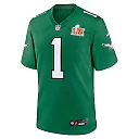 Zennovawear Men's Philadelphia Eagles Jalen Hurts Kelly Green Super Bowl LIX 2nd Alternate Game Jersey