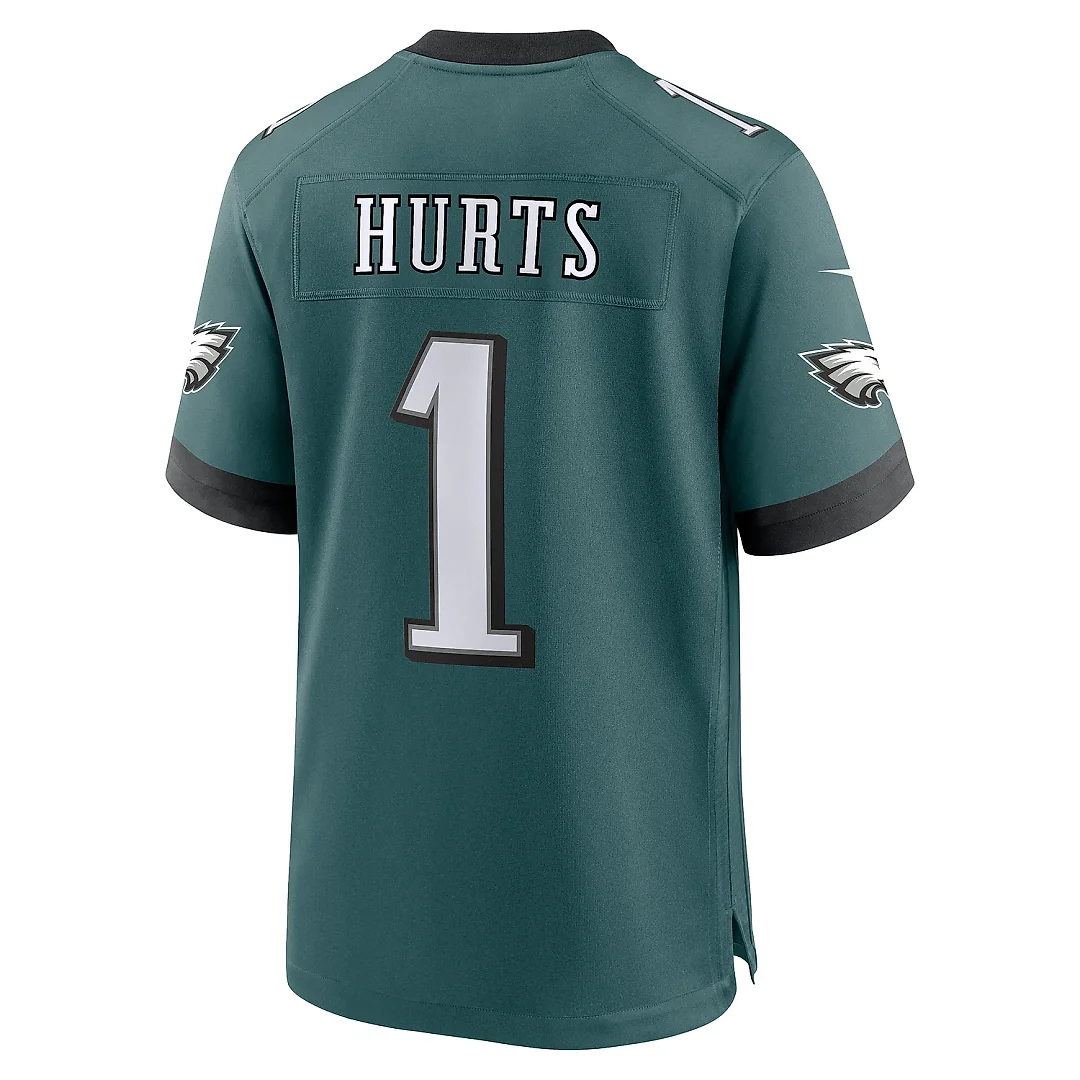 Zennovawear Men's Philadelphia Eagles Jalen Hurts Midnight Green Super Bowl LIX Game Player Jersey