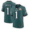 Zennovawear Men's Philadelphia Eagles Jalen Hurts Midnight Green Super Bowl LIX Game Player Jersey