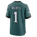 Zennovawear Men's Philadelphia Eagles Jalen Hurts Midnight Green Team Game Jersey