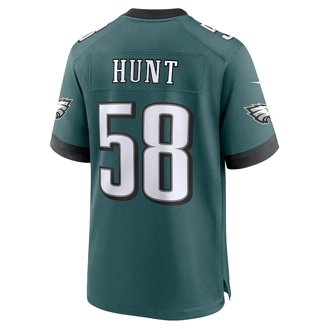 Zennovawear Men's Philadelphia Eagles Jalyx Hunt Midnight Green Team Game Jersey