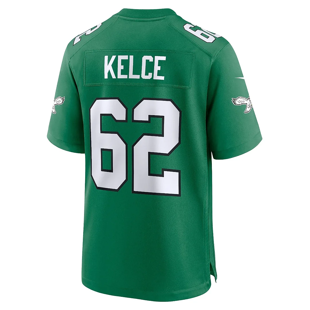 Zennovawear Men's Philadelphia Eagles Jason Kelce Kelly Green Alternate Game Player Jersey
