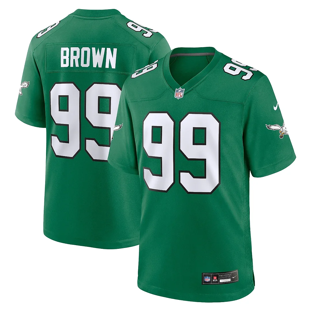 Zennovawear Men's Philadelphia Eagles Jerome Brown Kelly Green Alternate Game Jersey