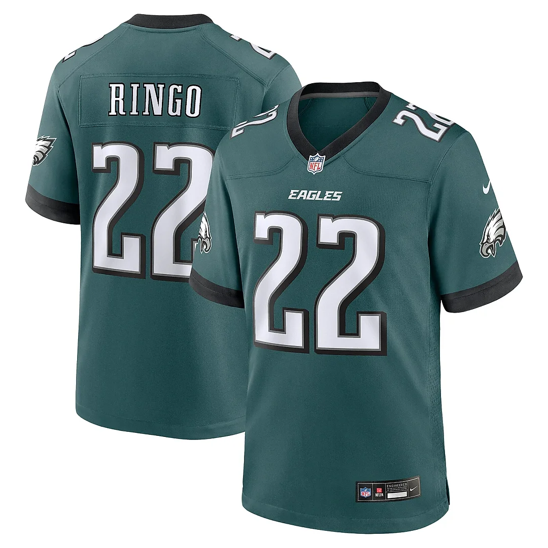 Zennovawear Men's Philadelphia Eagles Kelee Ringo Midnight Green Team Game Jersey
