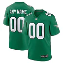 Zennovawear Men's Philadelphia Eagles Kelly Green Alternate Custom Game Jersey