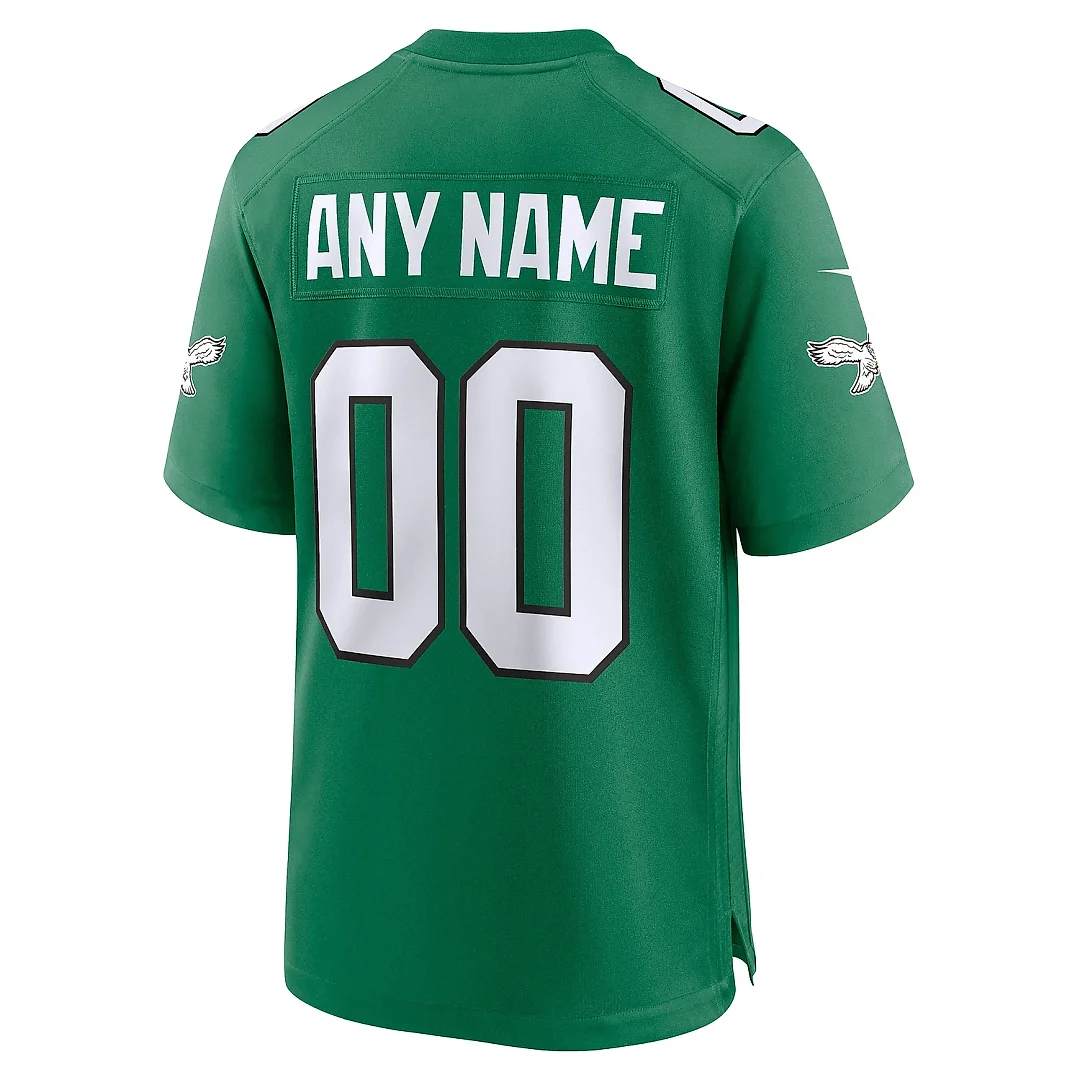 Zennovawear Men's Philadelphia Eagles Kelly Green Alternate Custom Game Jersey