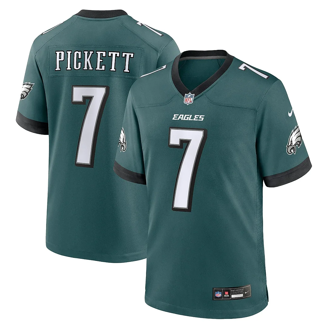 Zennovawear Men's Philadelphia Eagles Kenny Pickett Midnight Green Game Jersey