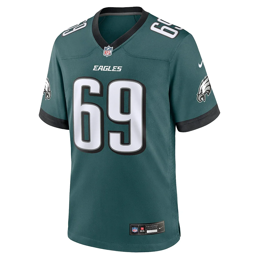 Zennovawear Men's Philadelphia Eagles Landon Dickerson Midnight Green Team Game Jersey