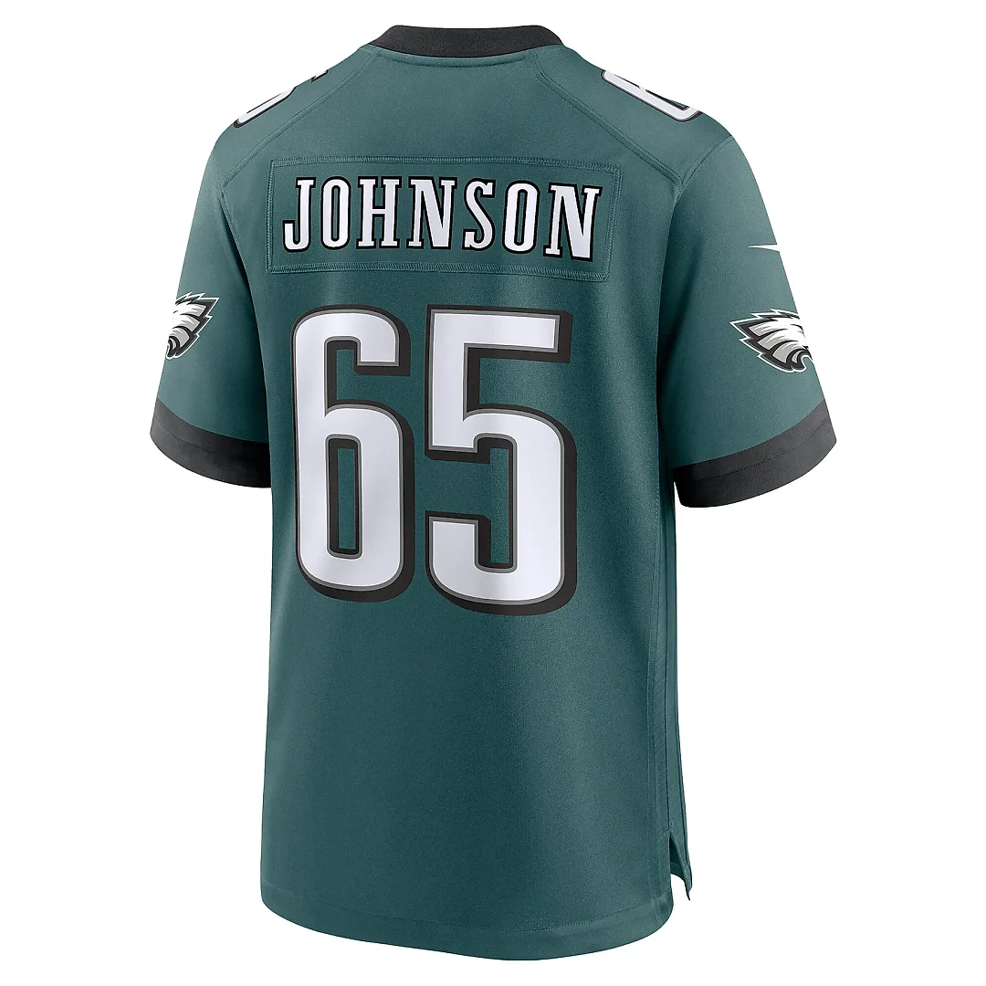 Zennovawear Men's Philadelphia Eagles Lane Johnson Midnight Green Team Game Jersey