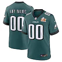 Zennovawear Men's Philadelphia Eagles Midnight Green Super Bowl LIX Custom Game Jersey