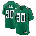 Zennovawear Men's Philadelphia Eagles Mike Golic Kelly Green Alternate Game Jersey