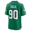 Zennovawear Men's Philadelphia Eagles Mike Golic Kelly Green Alternate Game Jersey