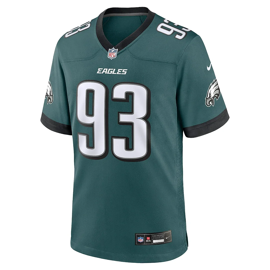 Zennovawear Men's Philadelphia Eagles Milton Williams Midnight Green Team Game Jersey