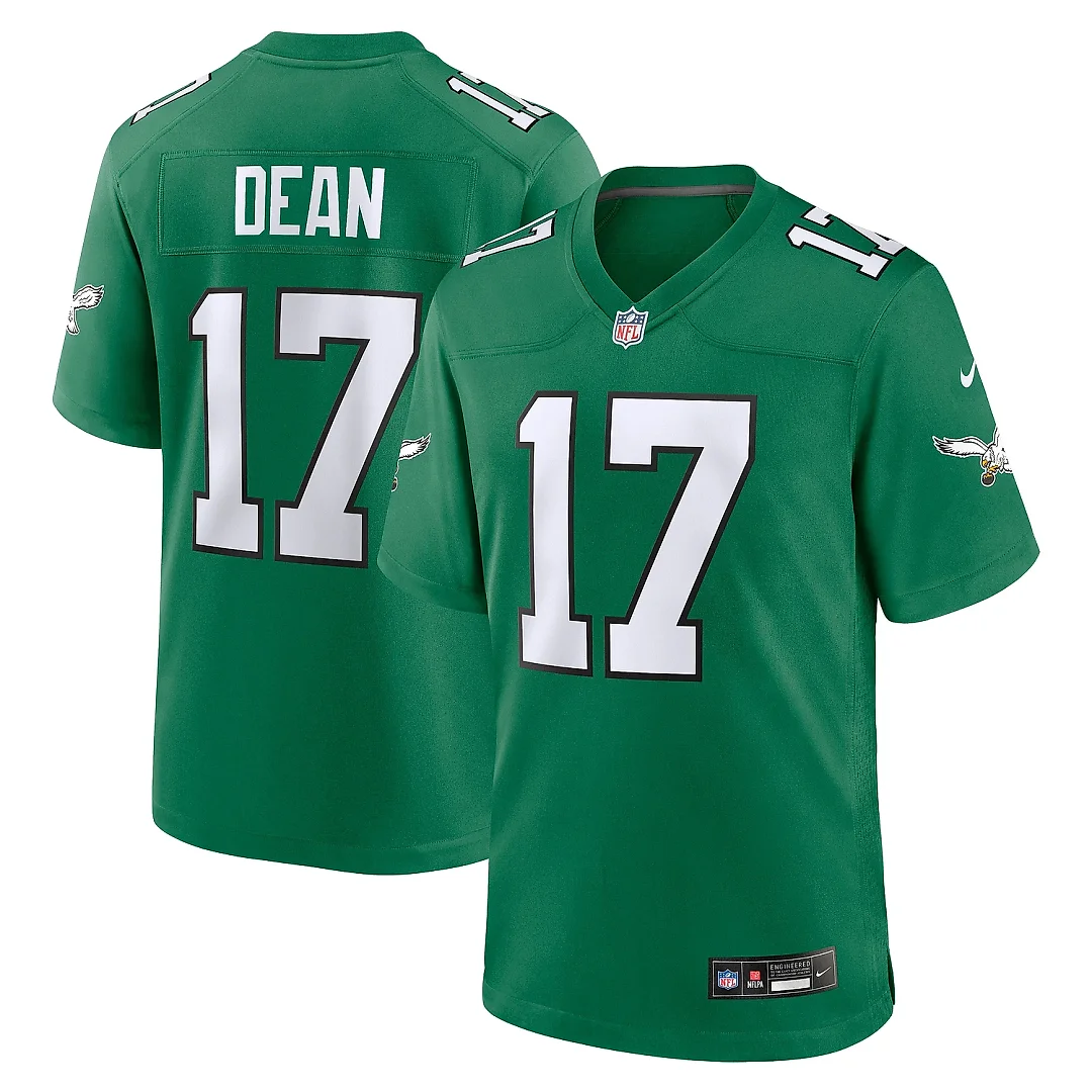 Zennovawear Men's Philadelphia Eagles Nakobe Dean Kelly Green Alternate Game Jersey