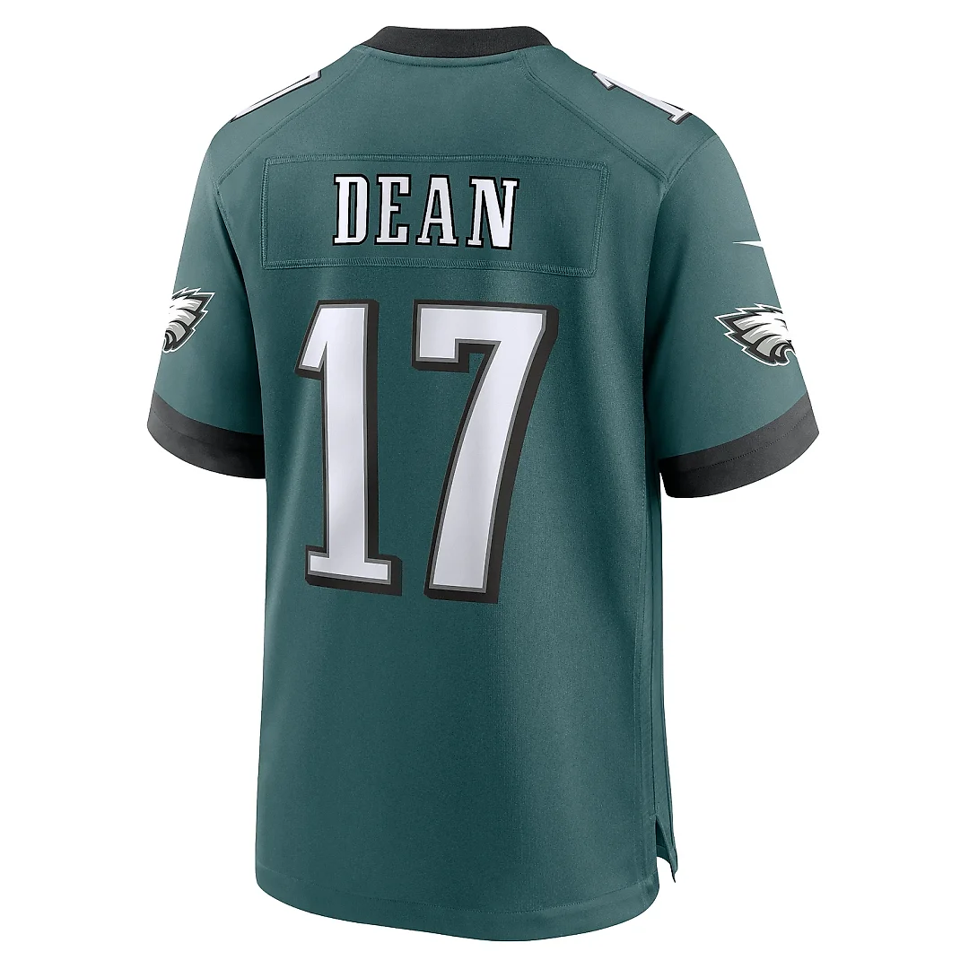 Zennovawear Men's Philadelphia Eagles Nakobe Dean Midnight Green Team Game Jersey
