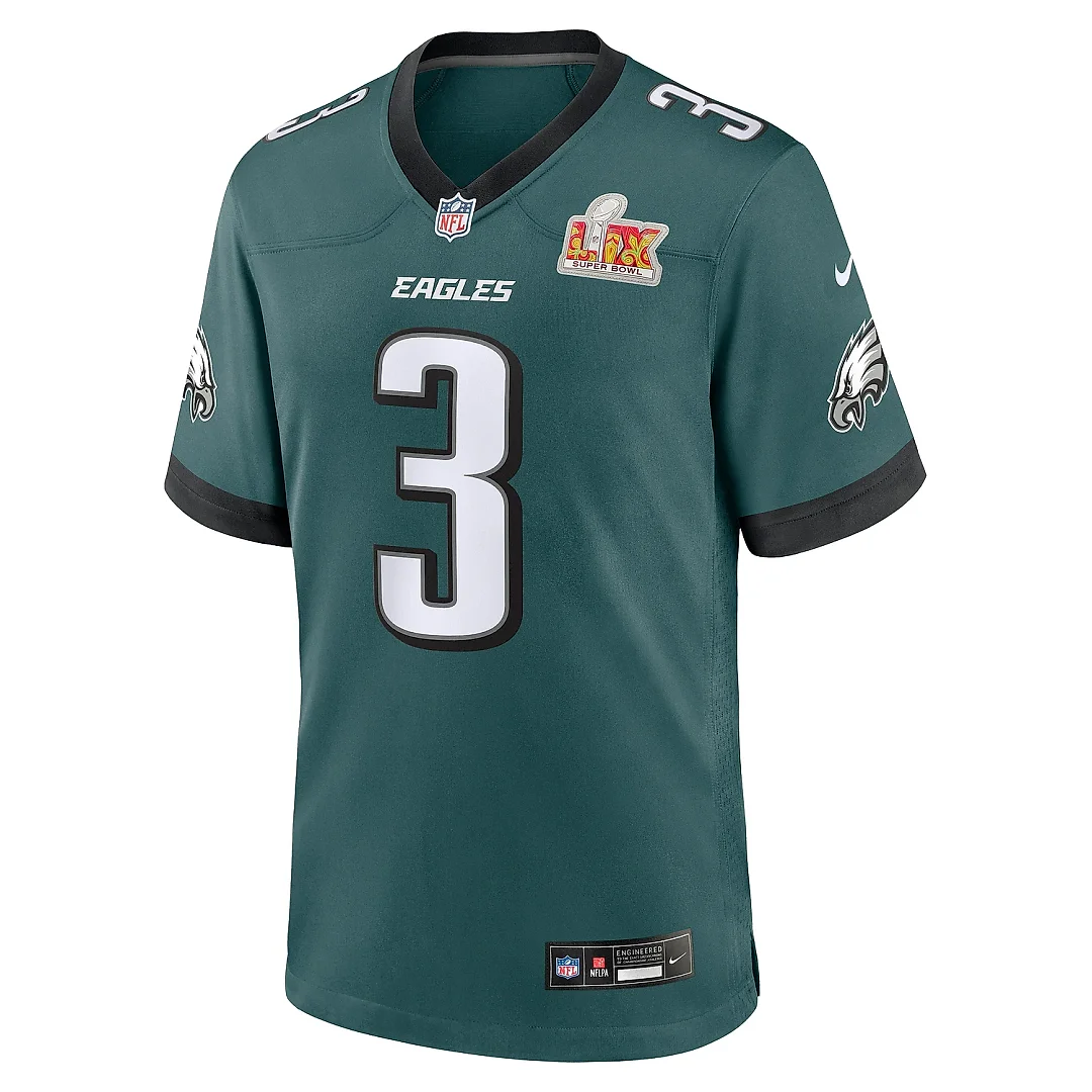 Zennovawear Men's Philadelphia Eagles Nolan Smith Midnight Green Super Bowl LIX Game Player Jersey