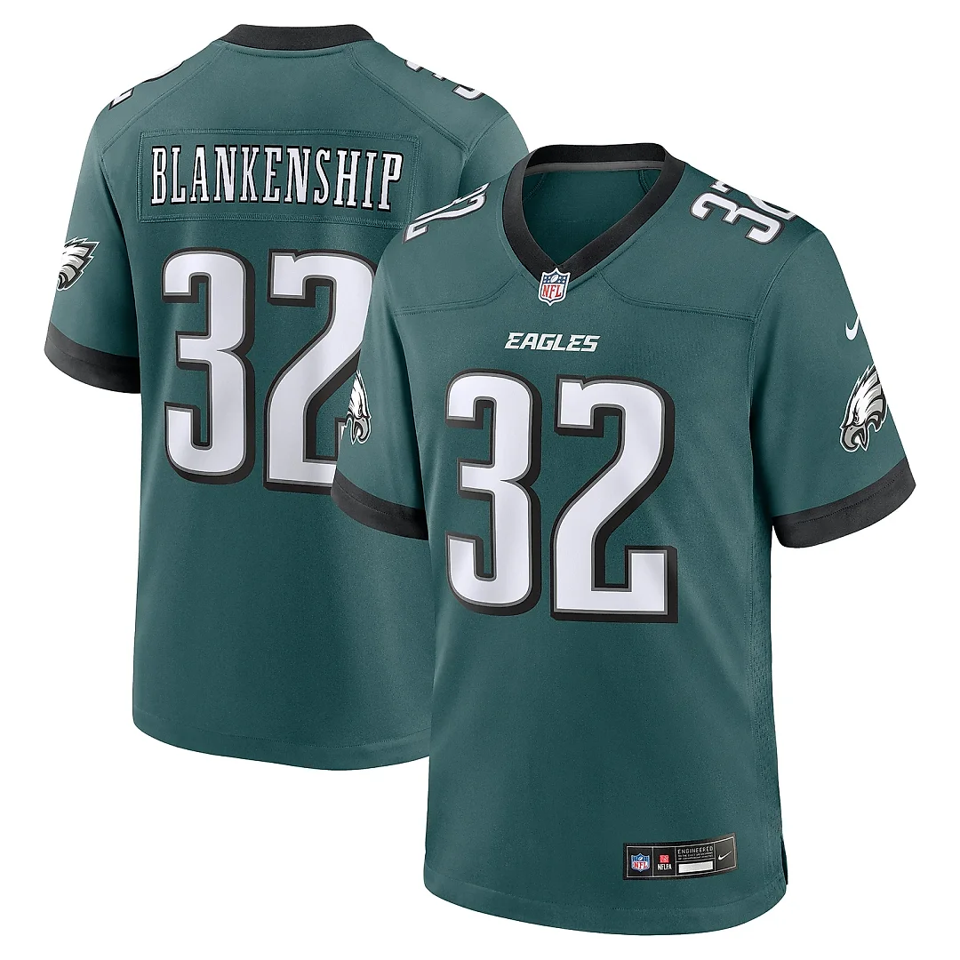 Zennovawear Men's Philadelphia Eagles Reed Blankenship Midnight Green Team Game Jersey