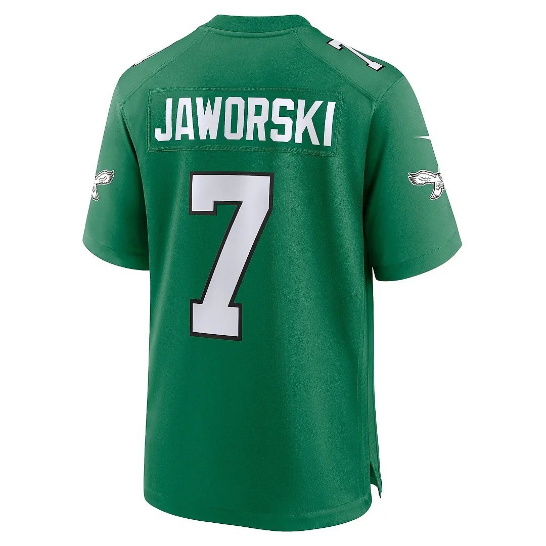 Zennovawear Men's Philadelphia Eagles Ron Jaworski Kelly Green Alternate Game Jersey
