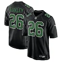 Zennovawear Men's Philadelphia Eagles Saquon Barkley Carbon Black/Kelly Green Fashion Game Jersey