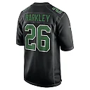 Zennovawear Men's Philadelphia Eagles Saquon Barkley Carbon Black/Kelly Green Fashion Game Jersey