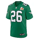 Zennovawear Men's Philadelphia Eagles Saquon Barkley Kelly Green Super Bowl LIX 2nd Alternate Game Jersey
