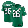 Zennovawear Men's Philadelphia Eagles Saquon Barkley Kelly Green Super Bowl LIX 2nd Alternate Game Jersey
