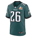 Zennovawear Men's Philadelphia Eagles Saquon Barkley Midnight Green Super Bowl LIX Game Player Jersey